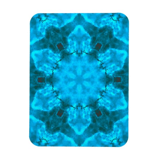 Frosty Ice Blue Snowflake Kaleidoscope Muster Magnet (Vertikal)