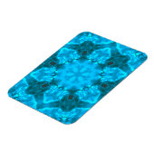 Frosty Ice Blue Snowflake Kaleidoscope Muster Magnet (Linke Seite)