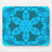Frosty Ice Blue Snowflake Kaleidoscope Muster Mousepad (Vorne)