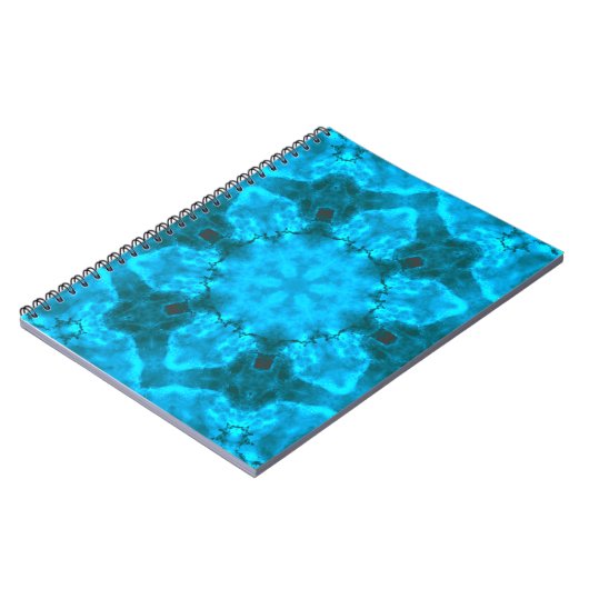 Frosty Ice Blue Snowflake Kaleidoscope Muster Notizblock (Linke Seite)