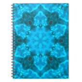 Frosty Ice Blue Snowflake Kaleidoscope Muster Notizblock (Vorderseite)