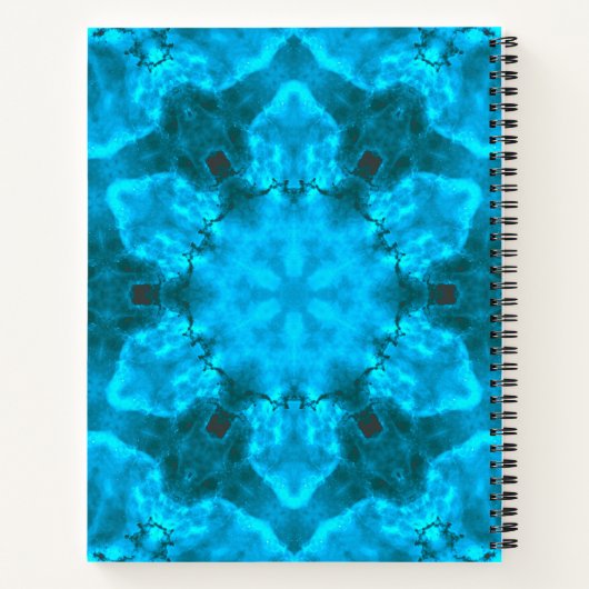 Frosty Ice Blue Snowflake Kaleidoscope Muster Notizblock (Rückseite)