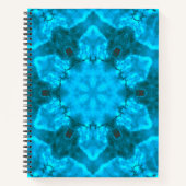 Frosty Ice Blue Snowflake Kaleidoscope Muster Notizblock (Vorderseite)