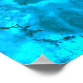 Frosty Ice Blue Snowflake Kaleidoscope Muster Poster (Ecke)