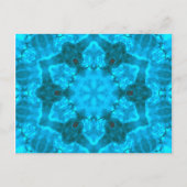 Frosty Ice Blue Snowflake Kaleidoscope Muster Postkarte (Vorderseite)