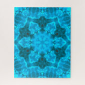 Frosty Ice Blue Snowflake Kaleidoscope Muster Puzzle (Vertikal)