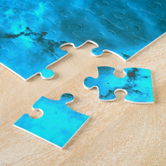 Frosty Ice Blue Snowflake Kaleidoscope Muster Puzzle (Seite)