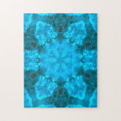 Frosty Ice Blue Snowflake Kaleidoscope Muster Puzzle (Vertikal)