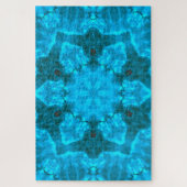 Frosty Ice Blue Snowflake Kaleidoscope Muster Puzzle (Vertikal)