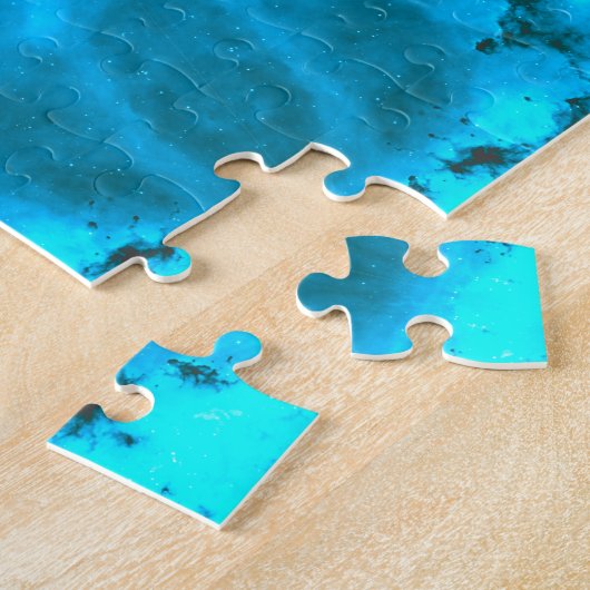 Frosty Ice Blue Snowflake Kaleidoscope Muster Puzzle (Seite)