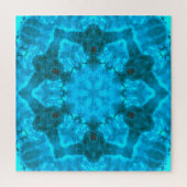 Frosty Ice Blue Snowflake Kaleidoscope Muster Puzzle (Vertikal)