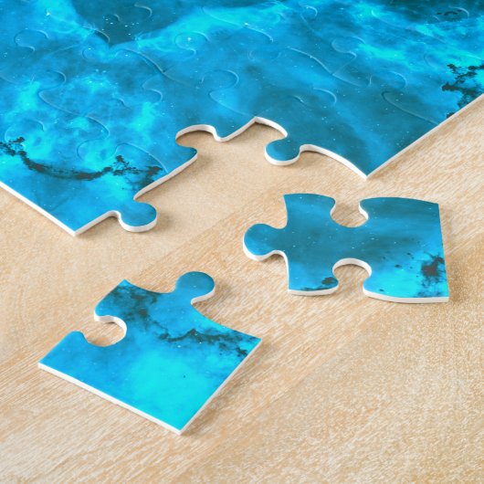 Frosty Ice Blue Snowflake Kaleidoscope Muster Puzzle (Seite)