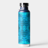 Frosty Ice Blue Snowflake Kaleidoscope Muster Trinkflasche (Rechts)