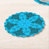 Frosty Ice Blue Snowflake Kaleidoscope Muster Untersetzer (angewinkelt)