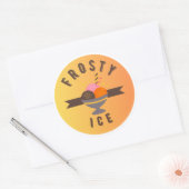Frosty Ice – Retro Ice Cream Sundae Logo Runder Aufkleber (Umschlag)