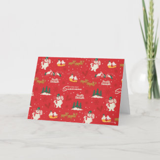 Frosty - Jedermanns Lieblings-Schneemann-Muster Feiertagskarte