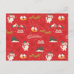 Frosty - Jedermanns Lieblings-Schneemann-Muster Feiertagspostkarte
