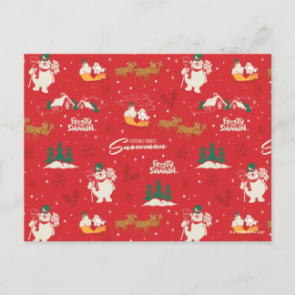 Frosty - Jedermanns Lieblings-Schneemann-Muster Feiertagspostkarte