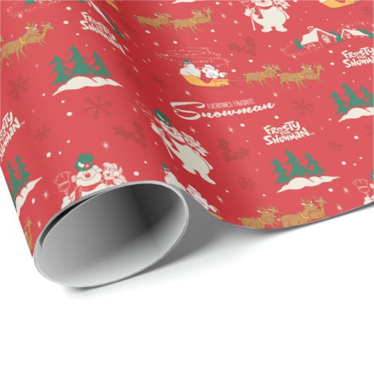 Frosty - Jedermanns liebstes Schneemannsmuster Geschenkpapier (Rolleneckpunkt)