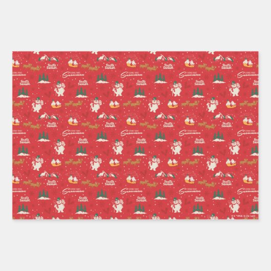 Frosty - Jedermanns liebstes Schneemannsmuster Geschenkpapier Set (Vorderseite 2)