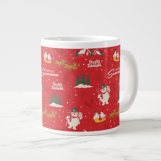 Frosty - Jedermanns liebstes Schneemannsmuster Jumbo-Tasse (Vorderseite Rechts)