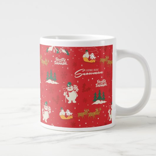 Frosty - Jedermanns liebstes Schneemannsmuster Jumbo-Tasse (Rechts)