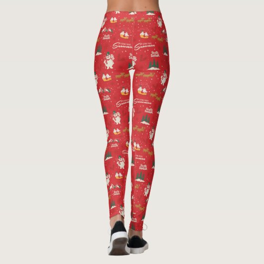 Frosty - Jedermanns liebstes Schneemannsmuster Leggings (Rückseite)