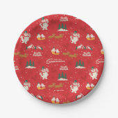 Frosty - Jedermanns liebstes Schneemannsmuster Pappteller (Vorderseite)