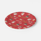 Frosty - Jedermanns liebstes Schneemannsmuster Pappteller (Schrägansicht)