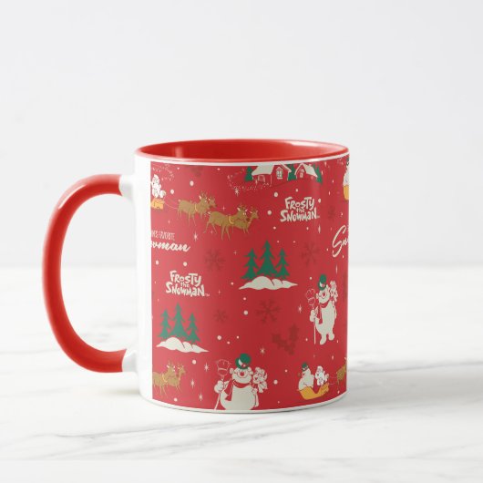 Frosty - Jedermanns liebstes Schneemannsmuster Tasse (Links)