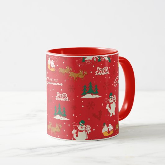 Frosty - Jedermanns liebstes Schneemannsmuster Tasse (VorderseiteRechts)