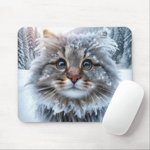 Frosty Maine Coon Cat Mousepad
