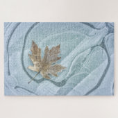 Frosty Maple Leaf Frozen on Ice Puzzle (Horizontal)