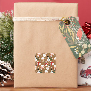 Frosty Merry Snowman Wonderland Quadratischer Aufkleber