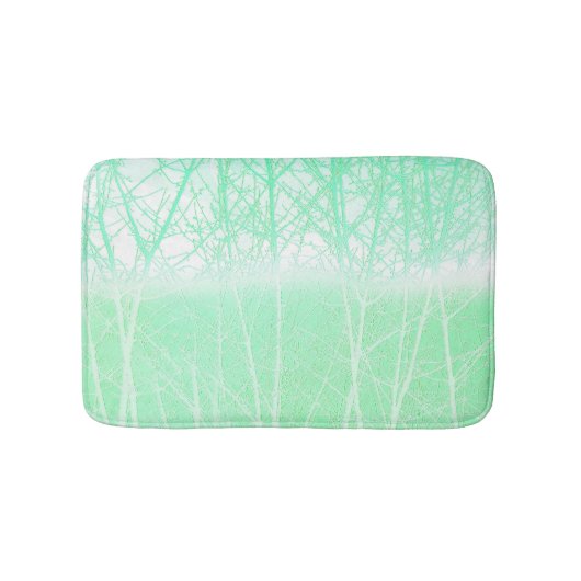 Frosty Misty Branches Mint Green Badematte (Vorderseite)