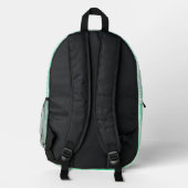 Frosty Misty Branches Mint Green Bedruckter Rucksack (Rückseite)