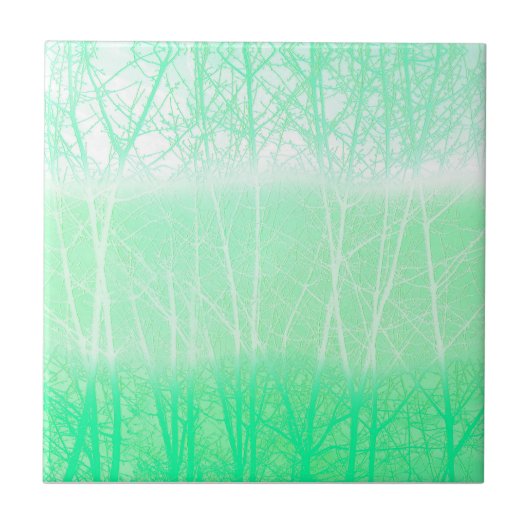 Frosty Misty Branches Mint Green Fliese (Vorderseite)