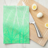 Frosty Misty Branches Mint Green Geschirrtuch (Viertel Falte)