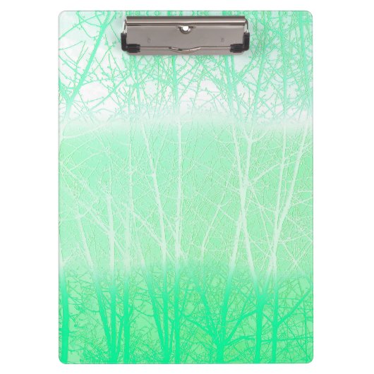 Frosty Misty Branches Mint Green Klemmbrett (Vorderseite)