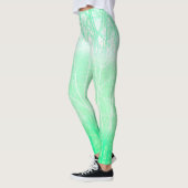 Frosty Misty Branches Mint Green Leggings (Links)
