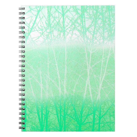 Frosty Misty Branches Mint Green Notizblock (Vorderseite)
