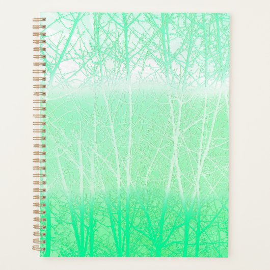 Frosty Misty Branches Mint Green Planer (Vorderseite)