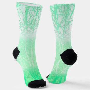 Frosty Misty Branches Mint Green Socken