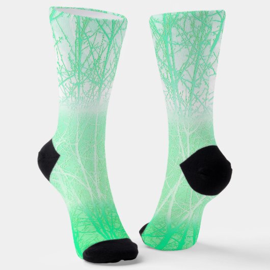 Frosty Misty Branches Mint Green Socken (Gewinkelt)