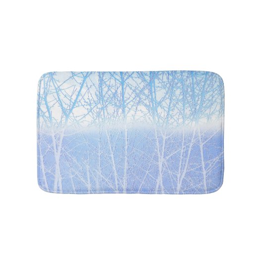 Frosty MIsty Trees Baby Blue Badematte (Vorderseite)