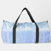 Frosty MIsty Trees Baby Blue Duffle Bag (Vorderseite)