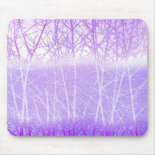 Frosty Misty Trees in Lilac Lavender Mousepad