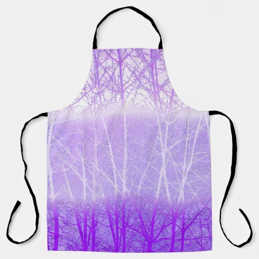 Frosty Misty Trees in Lilac Lavender Schürze (Vorderseite)