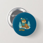 Frosty Otter Winter Charm Art Long Sleeve  Button (Vorne & Hinten)