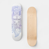 Frosty pastel purple fox in foliage skate deck skateboard (Vorderseite)